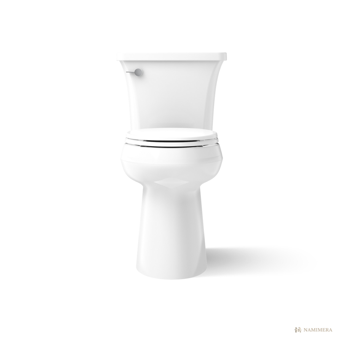 Namimera Two-Piece Elongated Extra-Tall Toilet, 1.28 GPF Single Flush, 12 in. Rough-In, White - product view