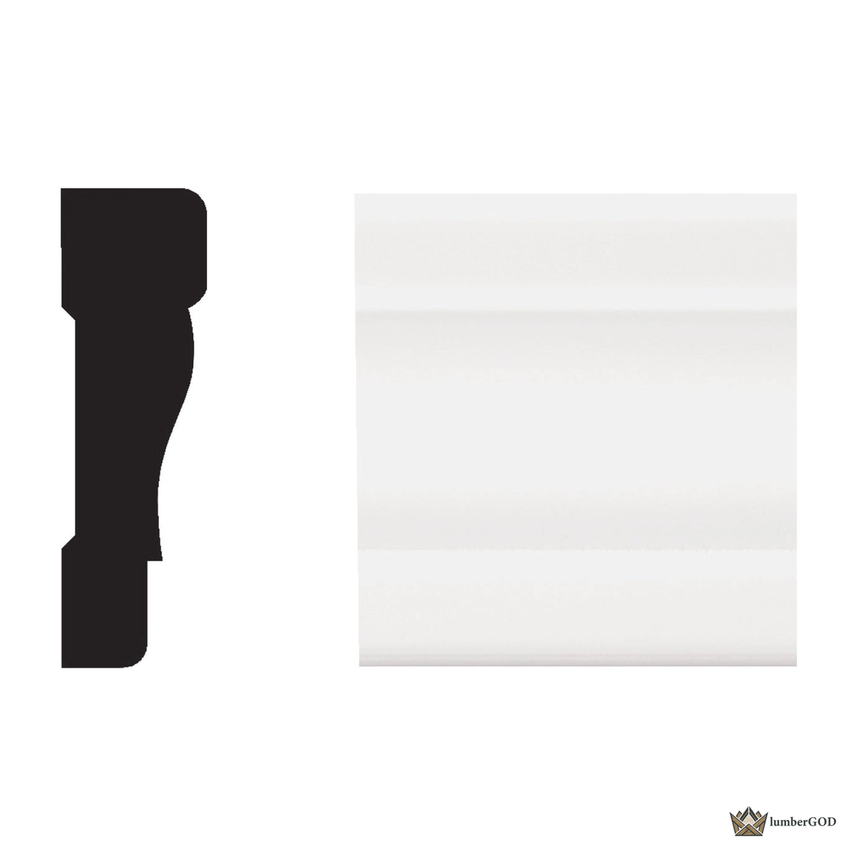 Lumber God Colonial Casing, 2-1/4 in - profile view