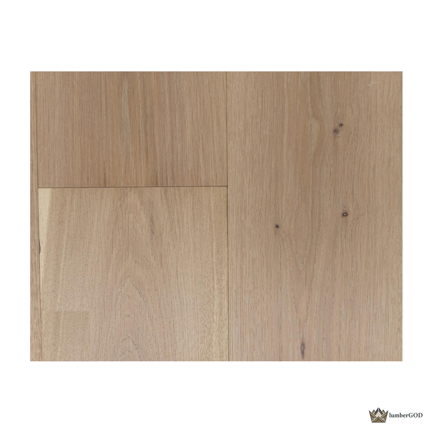 Lumber God Engineered White Oak Wide Plank Flooring, 9-7/16 in, 4 mm Wear Layer - room scene