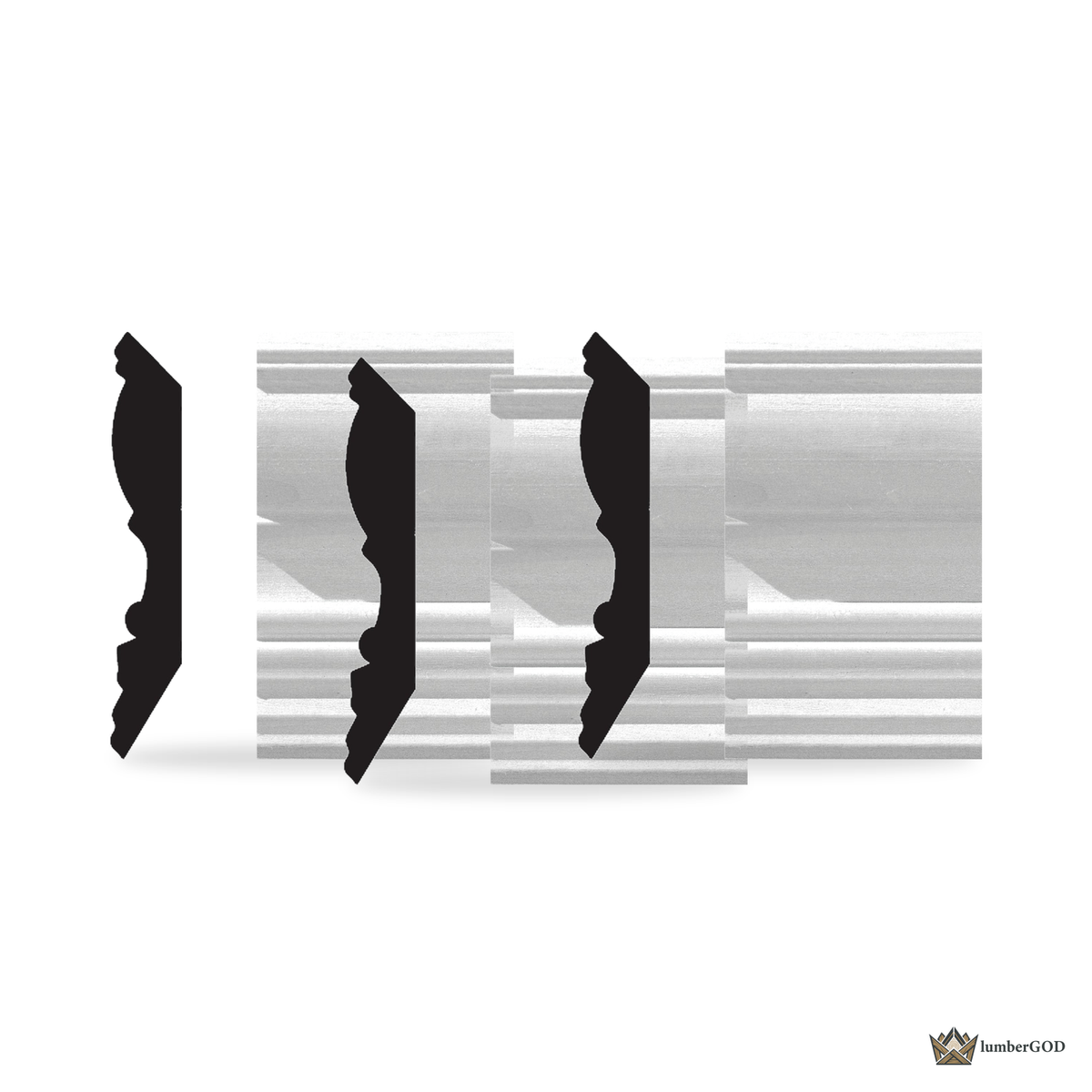 Lumber God Primed Crown Molding, 4-1/2 in, 8 ft - product view