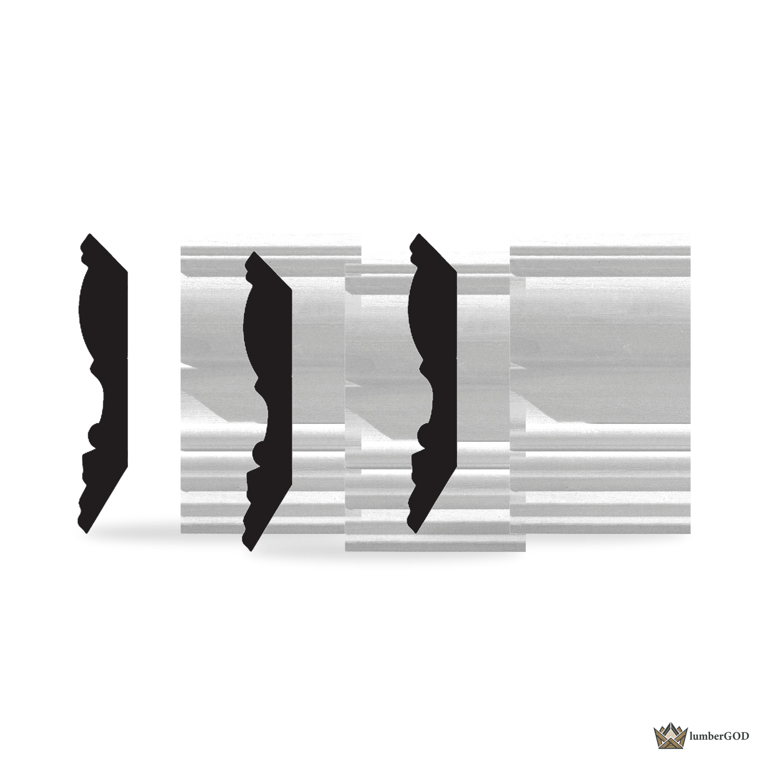 Lumber God Primed Crown Molding, 4-1/2 in, 8 ft - product view