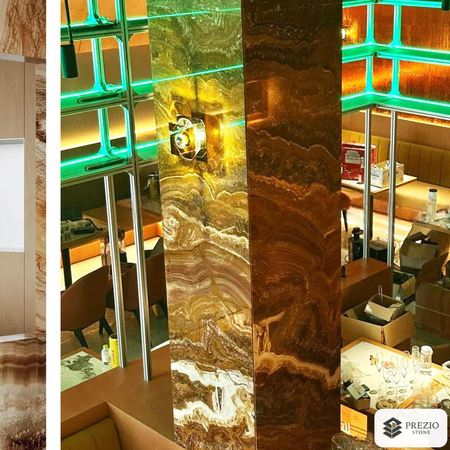 Prezio Stone Translucent Onyx Slab Program - installed application