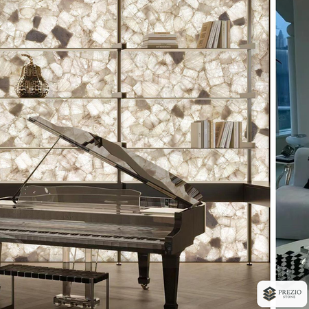 Prezio Stone Translucent Semi-Precious Slab Program - installed application
