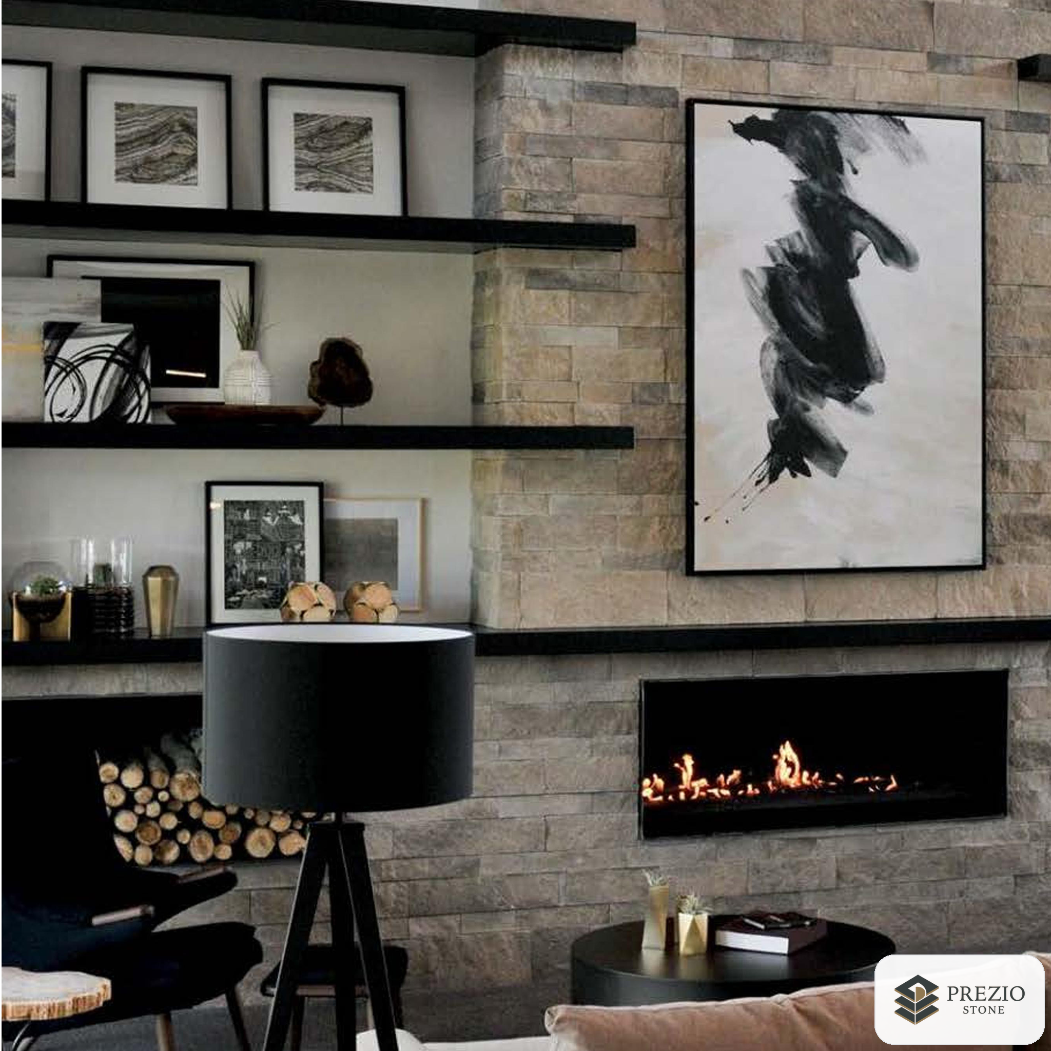 Prezio Stone Harborline Slate Ledger Stone Panel - installed application