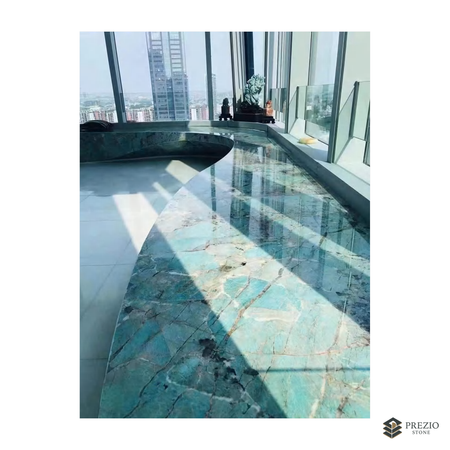 Prezio Stone Amazon Green Quartzite Slab Program - installed application