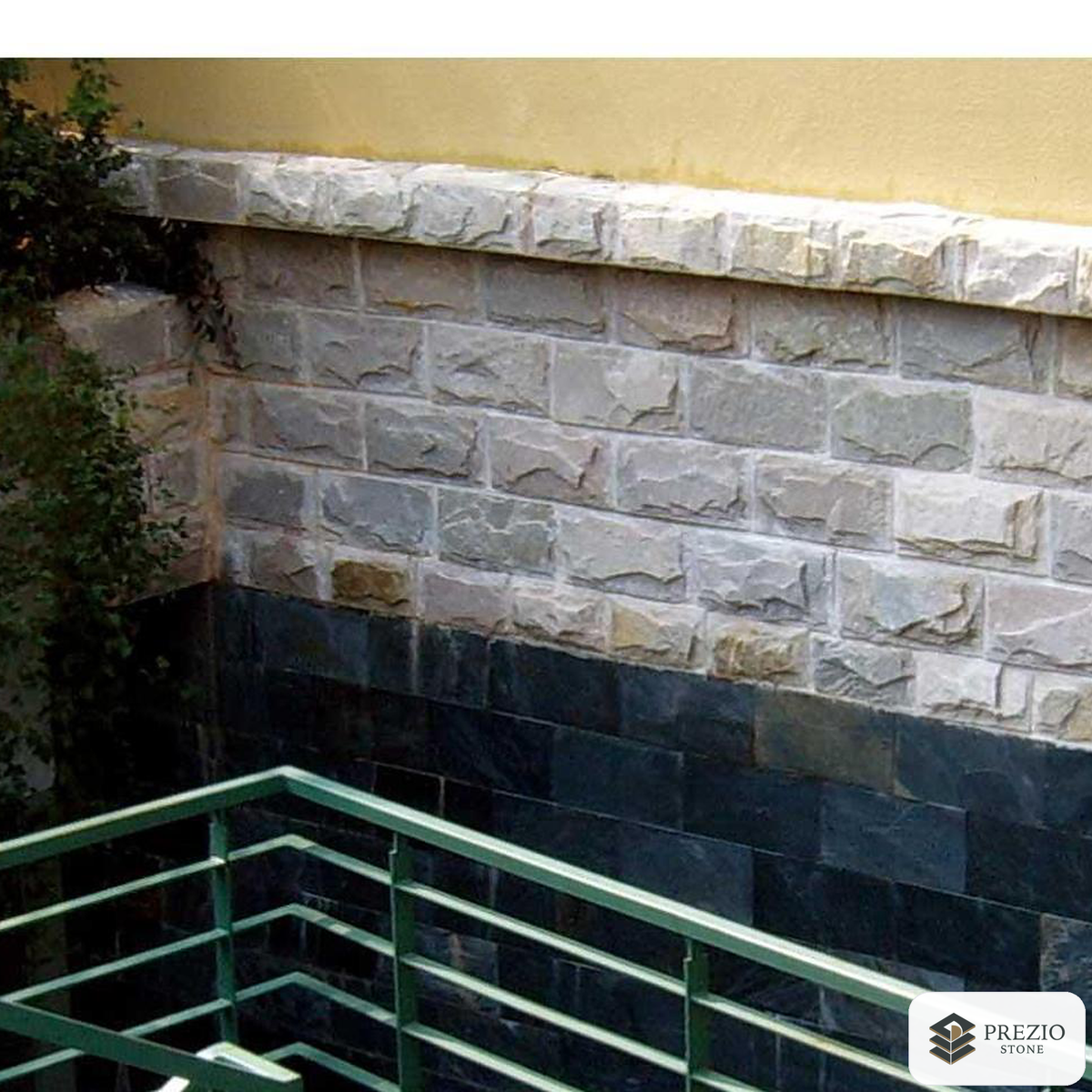 Prezio Stone Cobblecrest Mushroom Stone Wall Brick - installed application