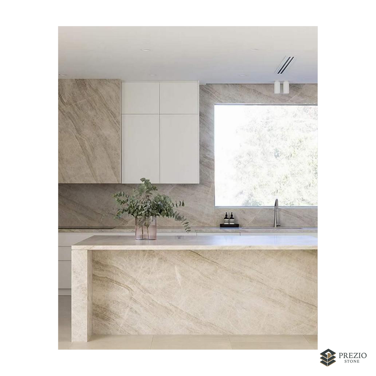 Prezio Stone Taj Mahal Quartzite Slab Program - installed application