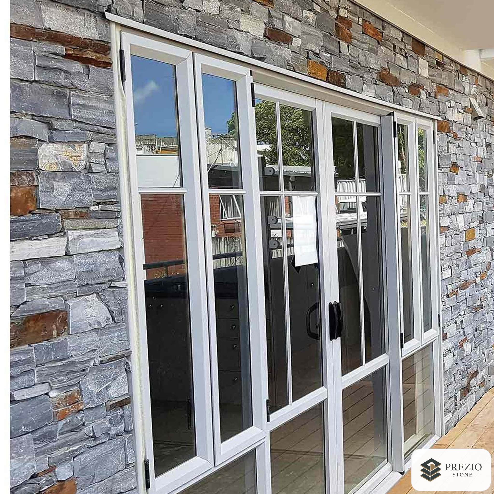 Prezio Stone Wildcreek Quartzite Ledger Stone Panel - installed application