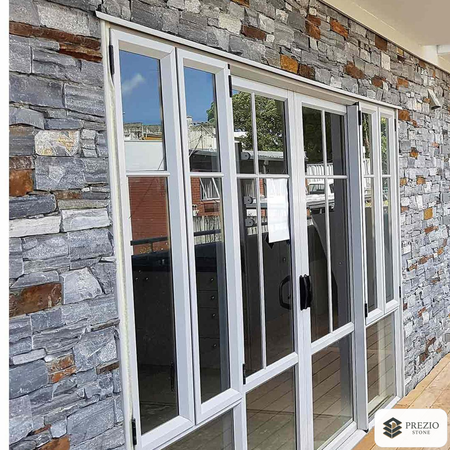 Prezio Stone Wildcreek Quartzite Ledger Stone Panel - installed application