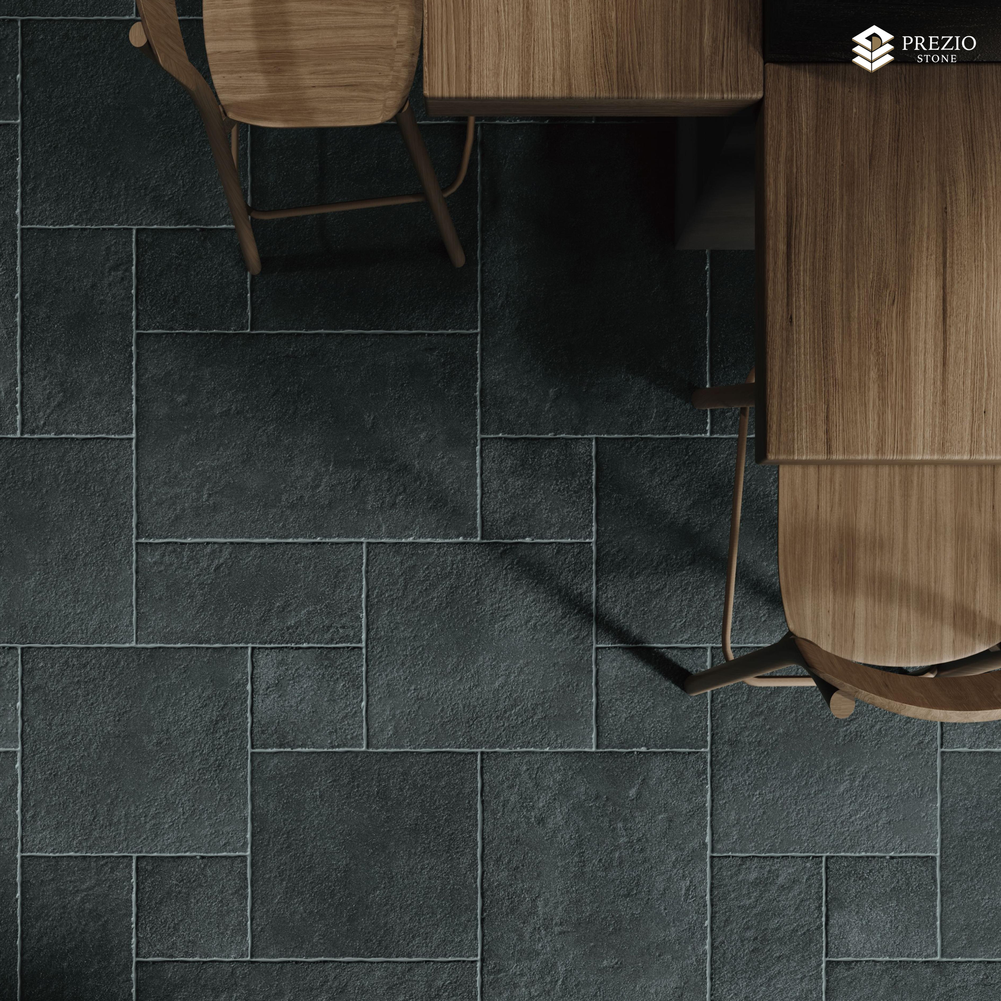Prezio Stone Roman Castle Limestone Look Porcelain Tile, Modular Set - installed application