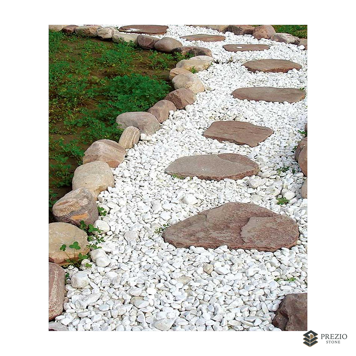 Prezio Stone Woodland Garden Stepping Stones - installed application