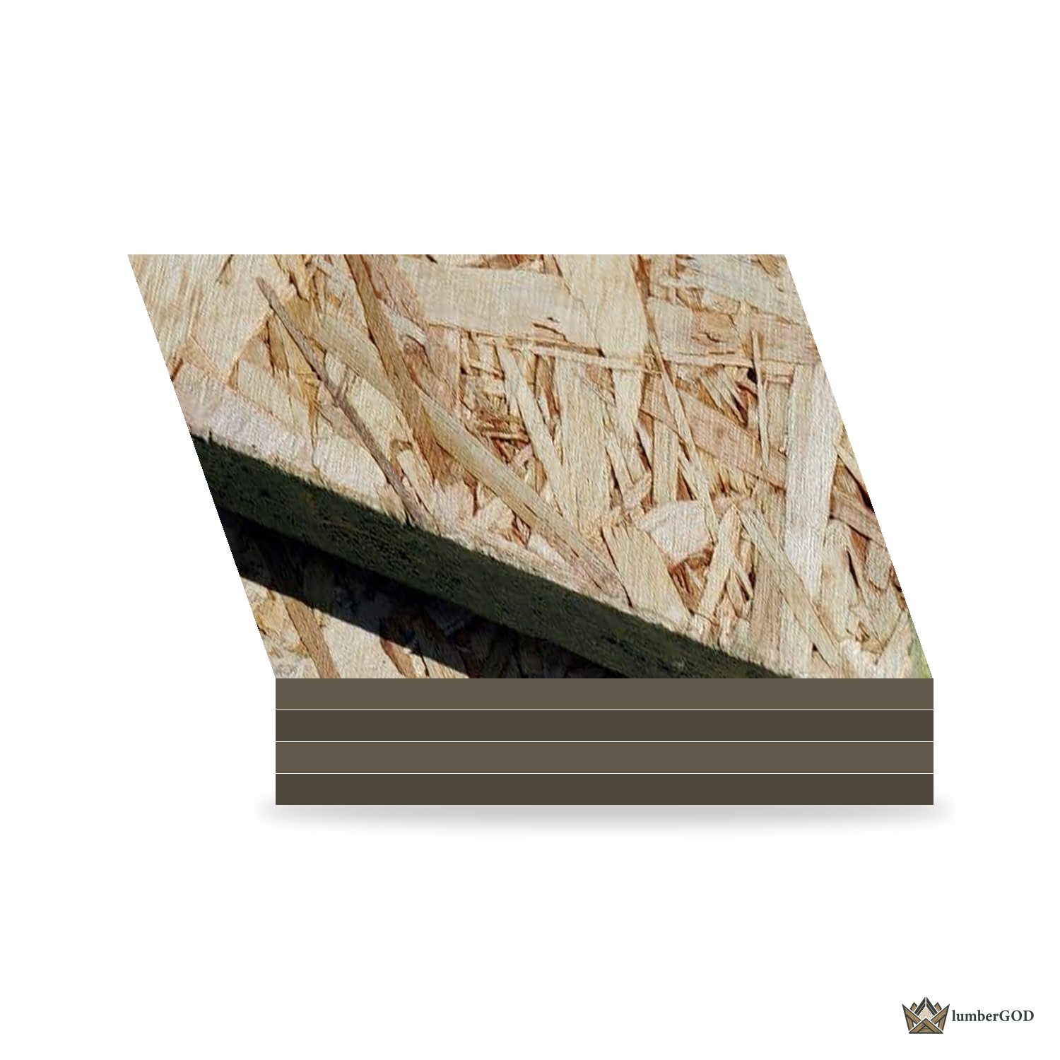 Lumber God 23/32 in Tongue and Groove OSB Subfloor, 4x8 Panel - stacked unit view