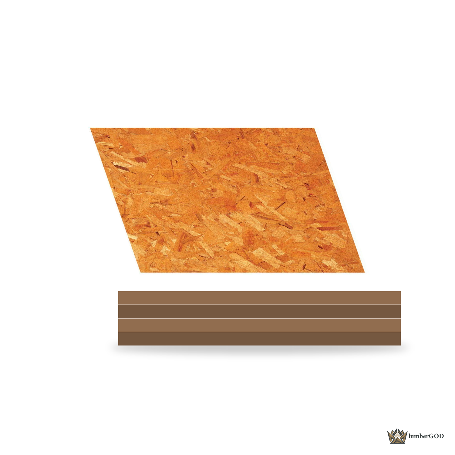 Lumber God 7/16 in OSB Wall and Roof Sheathing, 4x8 Panel - stacked unit view