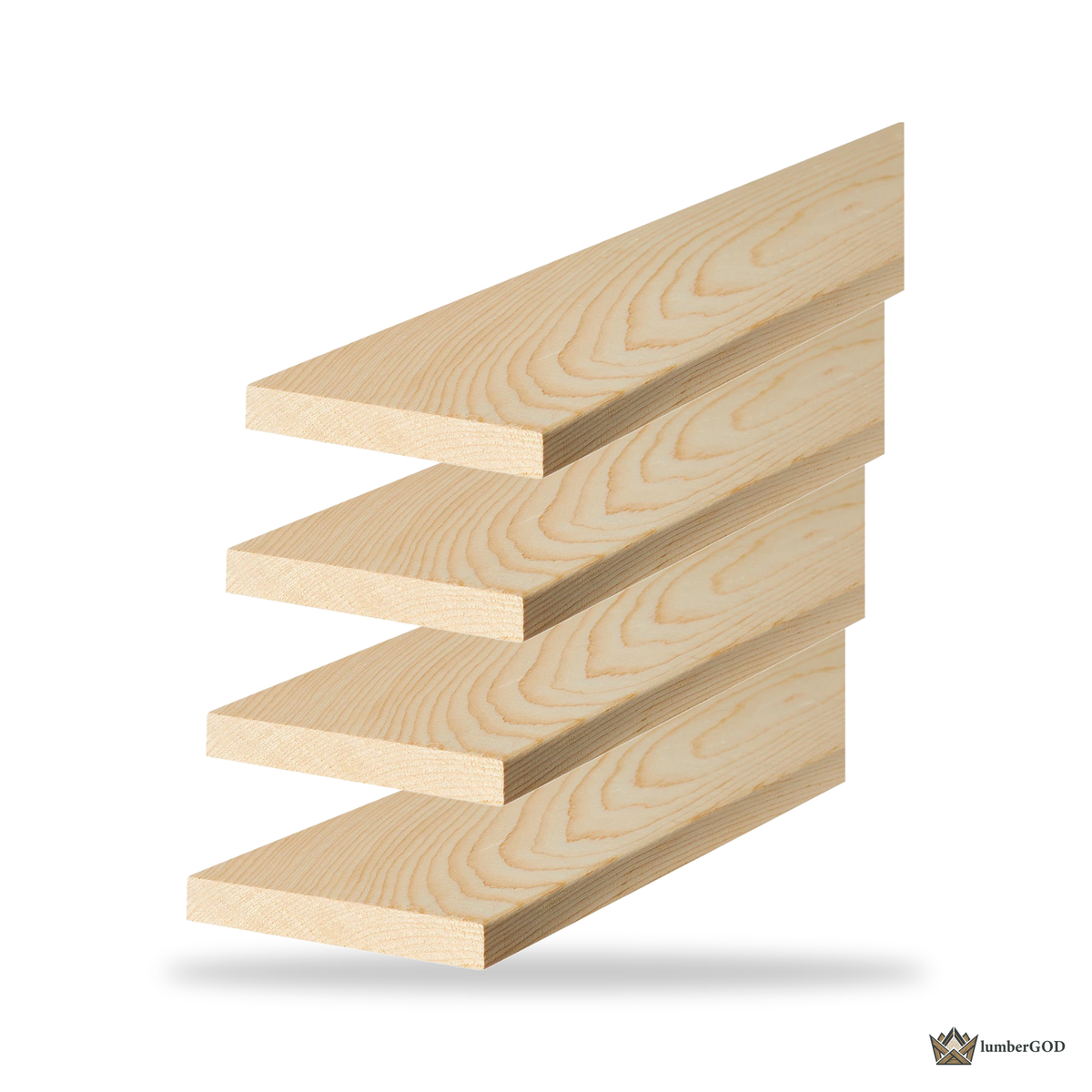 Lumber God 1x6 SYP No. 2 Board, Kiln Dried, 8 ft - stacked unit view