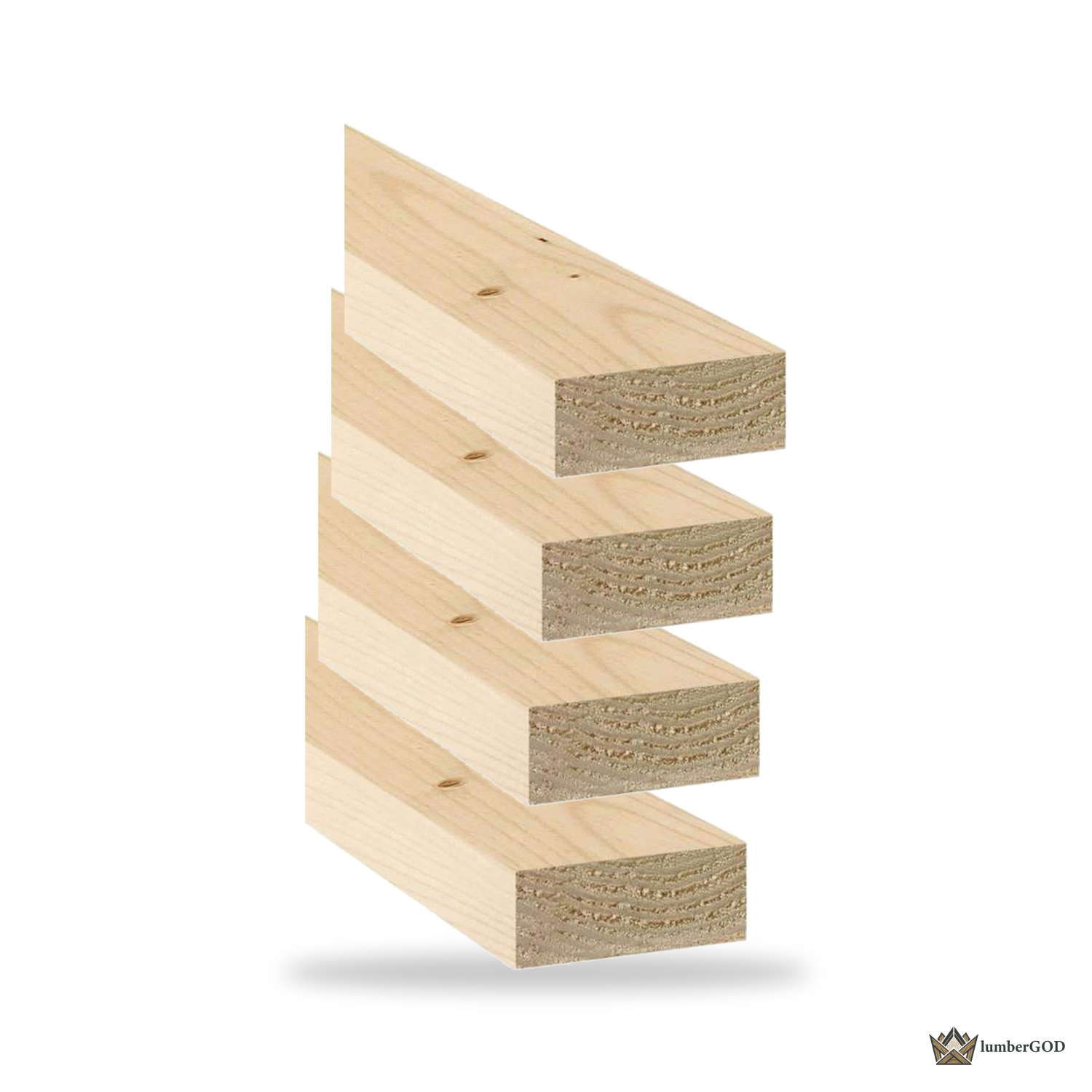 Lumber God 2x4 Wall Stud, KD-HT Stud Grade - stacked unit view