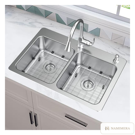 Namimera 33 in. Drop-In 18-Gauge Stainless Steel Kitchen Sink - product view