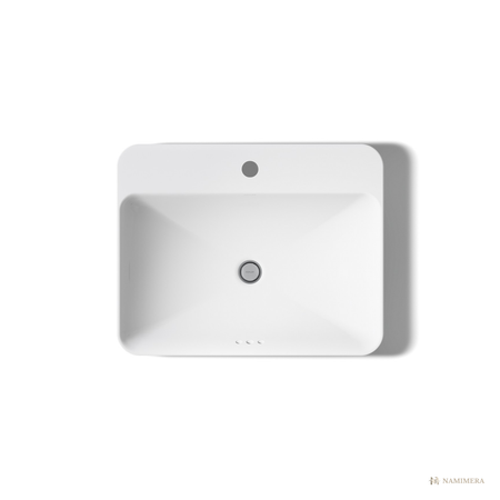 Namimera 23 in. Rectangular Vitreous China Vessel Bathroom Sink, White - product view
