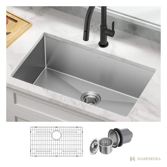 Namimera 30 in. Undermount 16-Gauge Stainless Steel Single Bowl Kitchen Sink - product view
