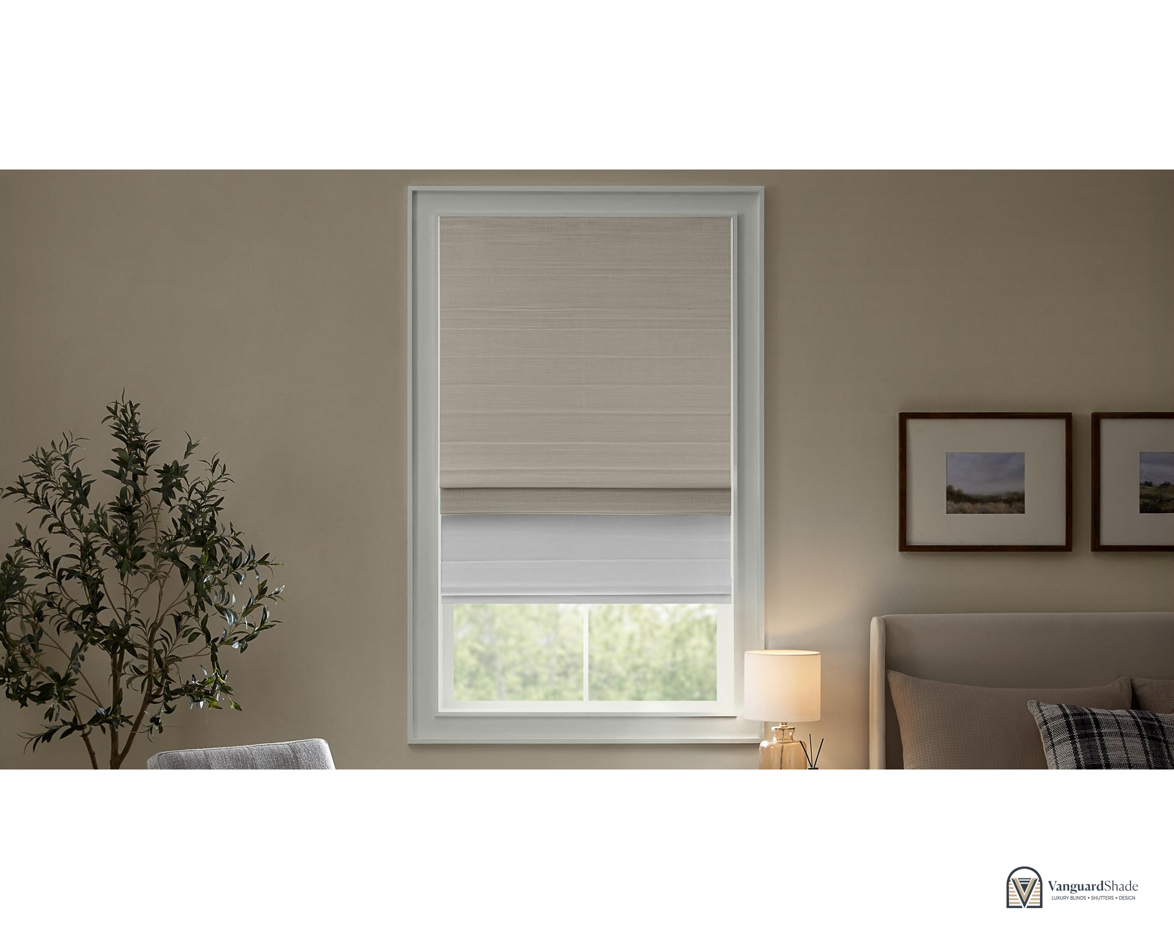Vanguard Shade Cordless Woven Wood Shade, Natural Bamboo, Custom Cut - alternate view