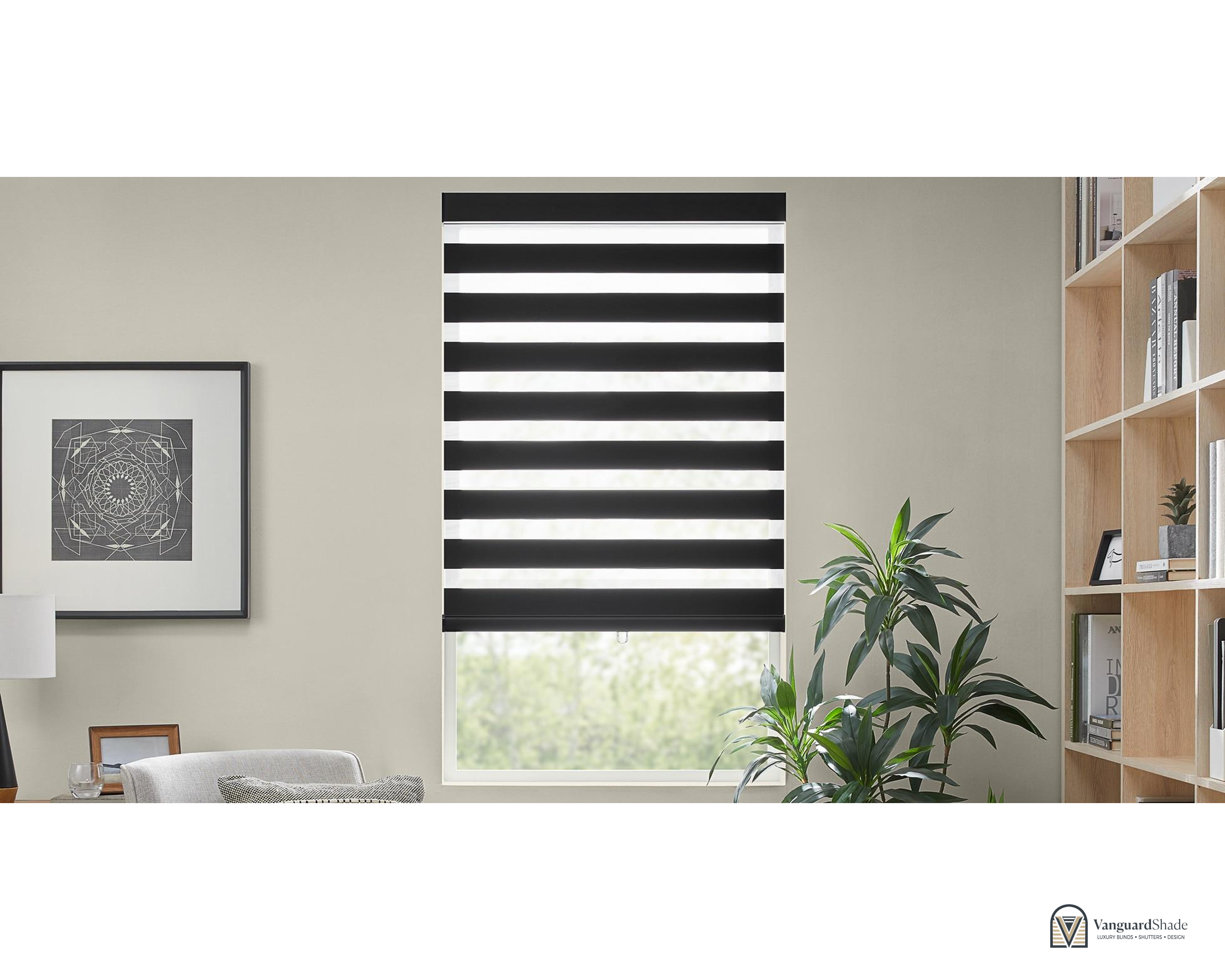 Vanguard Shade Zebra Dual Layer Shade, Cordless, Custom Cut - alternate view