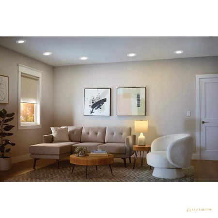 Light Archon Strata 5/6 in. Selectable CCT LED Recessed Retrofit Trim - installed view