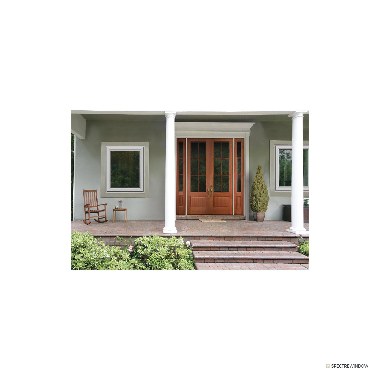 Spectre Window 29.5 in. x 35.5 in. Vinyl Casement Window with Low-E Insulated Glass - installed view