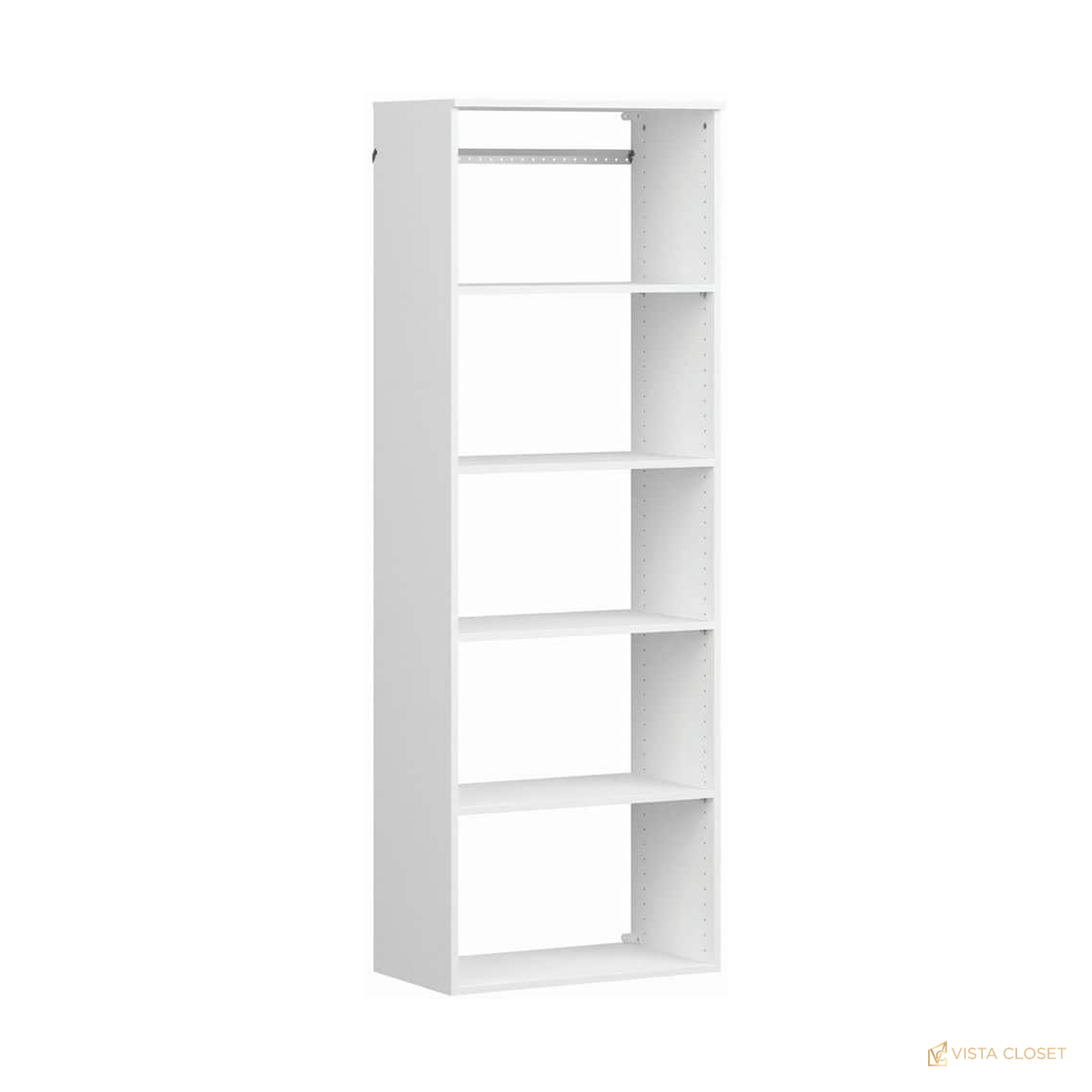 Vista Closet 84 in. to 120 in. W White Modern Wood Closet System - installed view