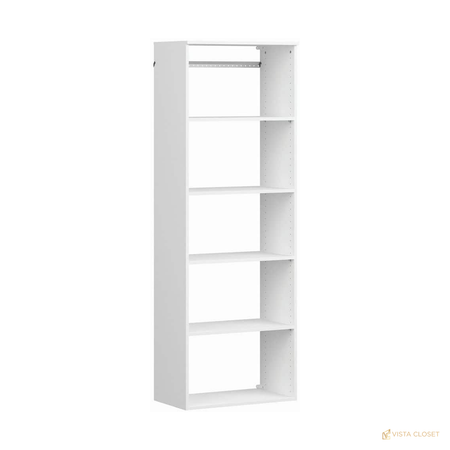 Vista Closet 84 in. to 120 in. W White Modern Wood Closet System - installed view