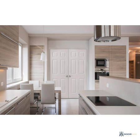 Door Axis 30 in x 80 in 6-Panel Textured Hollow Core Composite Prehung Interior Door, Primed White - installed view
