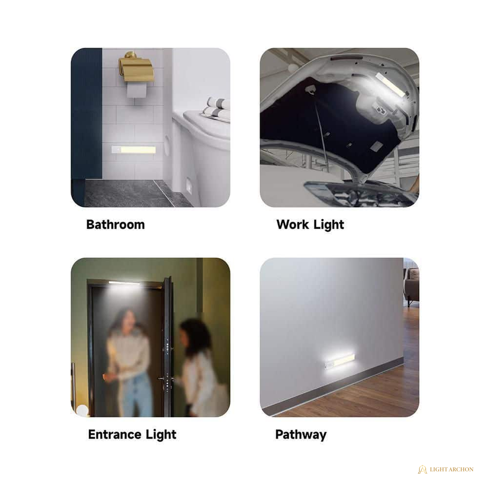 Light Archon Nomad 9 in. Cordless LED Under Cabinet Light with USB Base, 2-Pack - installed view