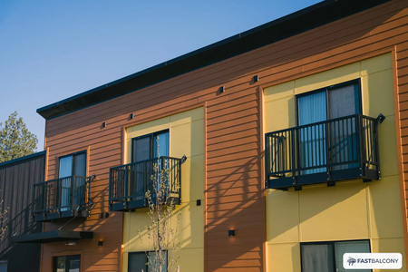 Fast Balcony Flat-Face Fascia-Mount Aluminum Balcony System - installed view