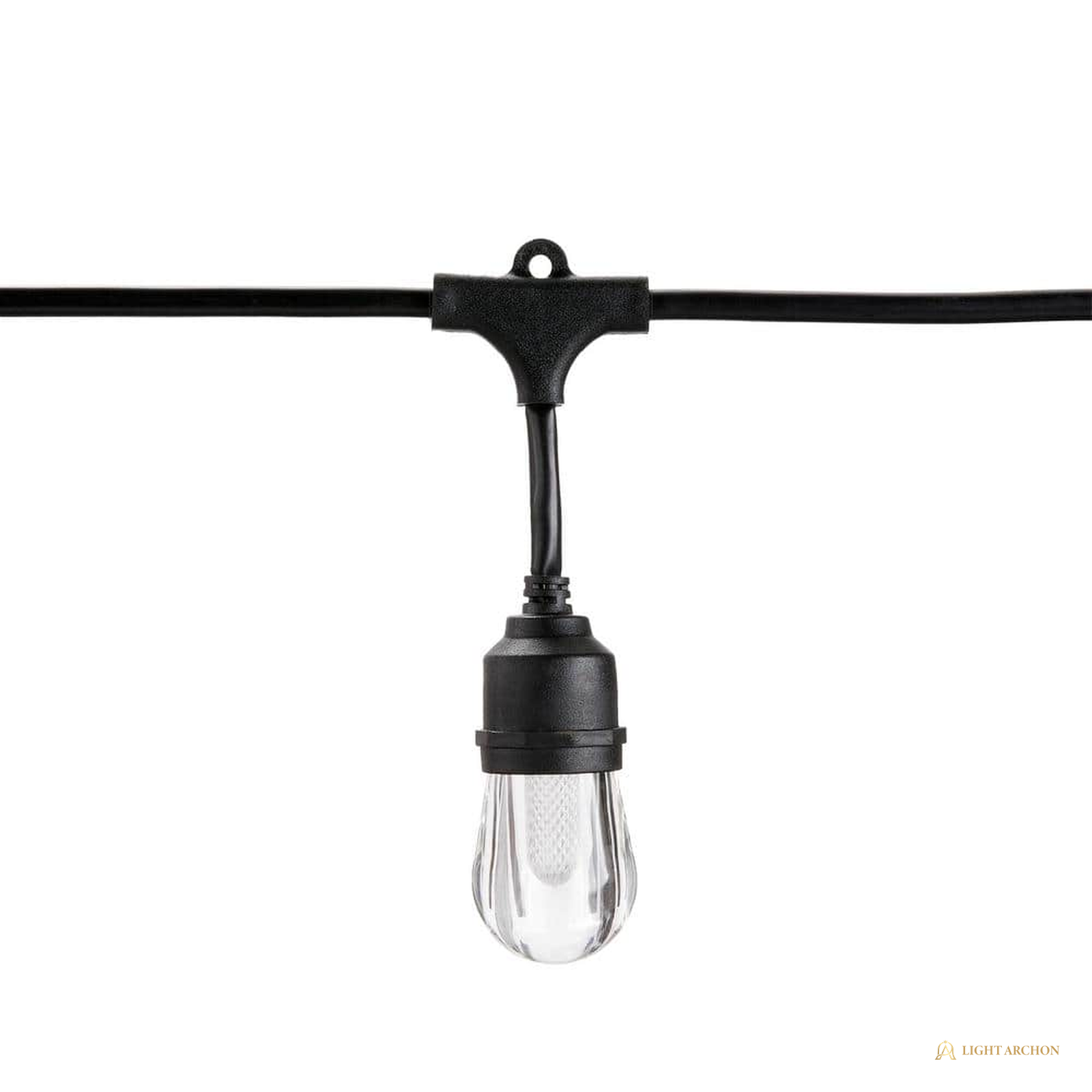 Light Archon Prism Smart RGBW LED Patio Light Strand, Black - installed view
