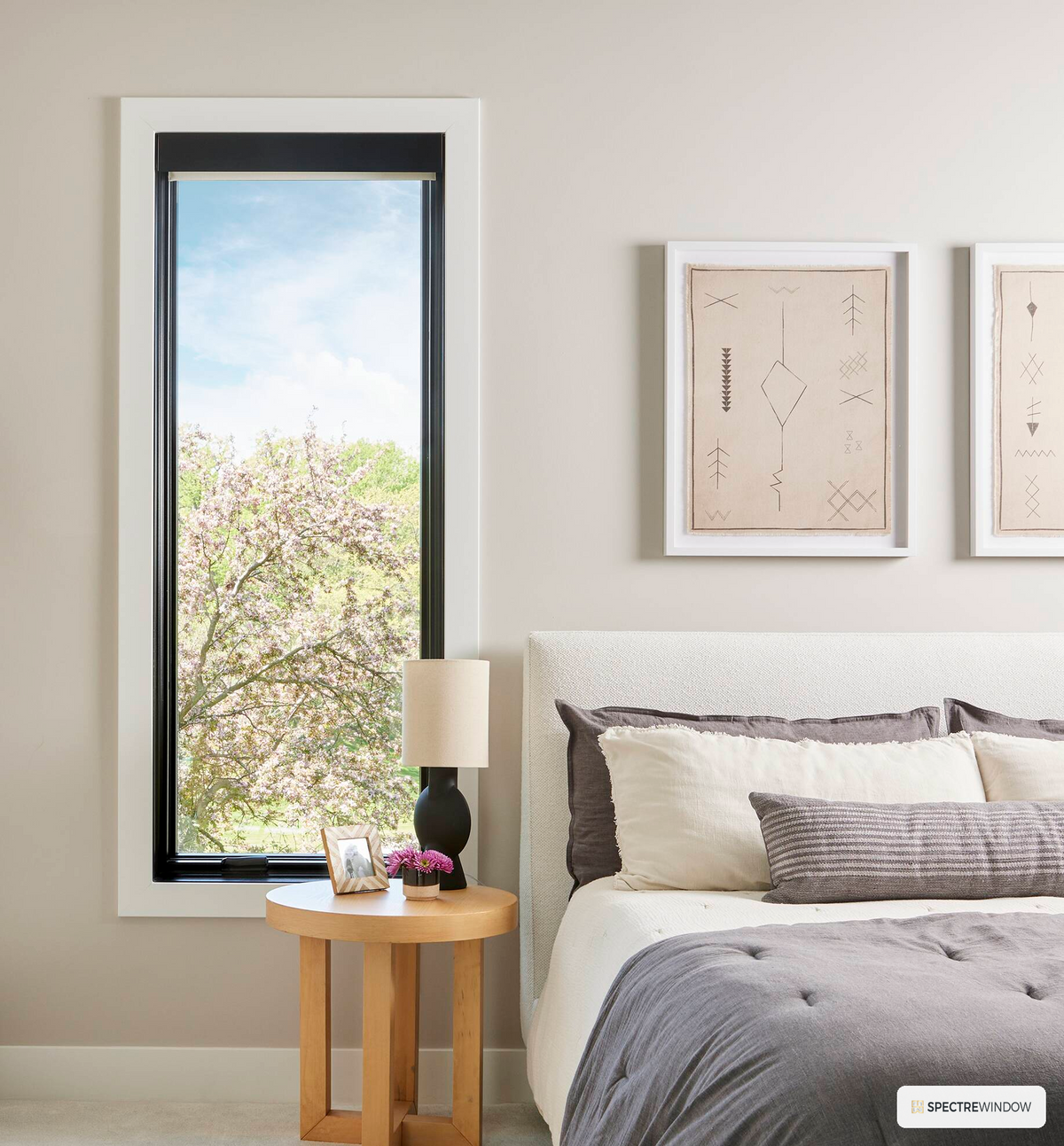 Spectre Window 25 in. x 35 in. Aluminum Clad Wood Casement Window with Low-E Insulated Glass - installed view