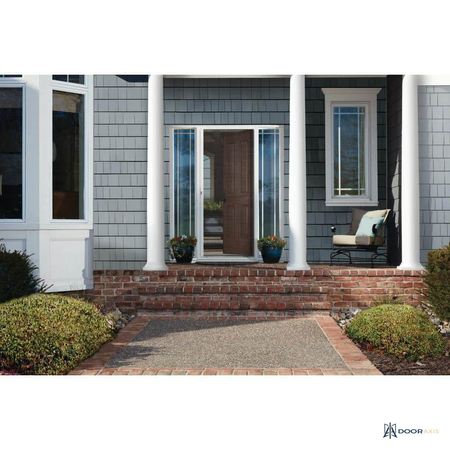 Door Axis 36 in x 80 in Aluminum Retractable Entry Screen Door, Universal Handed - installed view