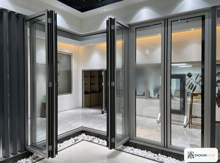 Door Axis 75 Series Heavy Duty Aluminum Bi-Fold Patio Door System, Insulated Glass - installed view
