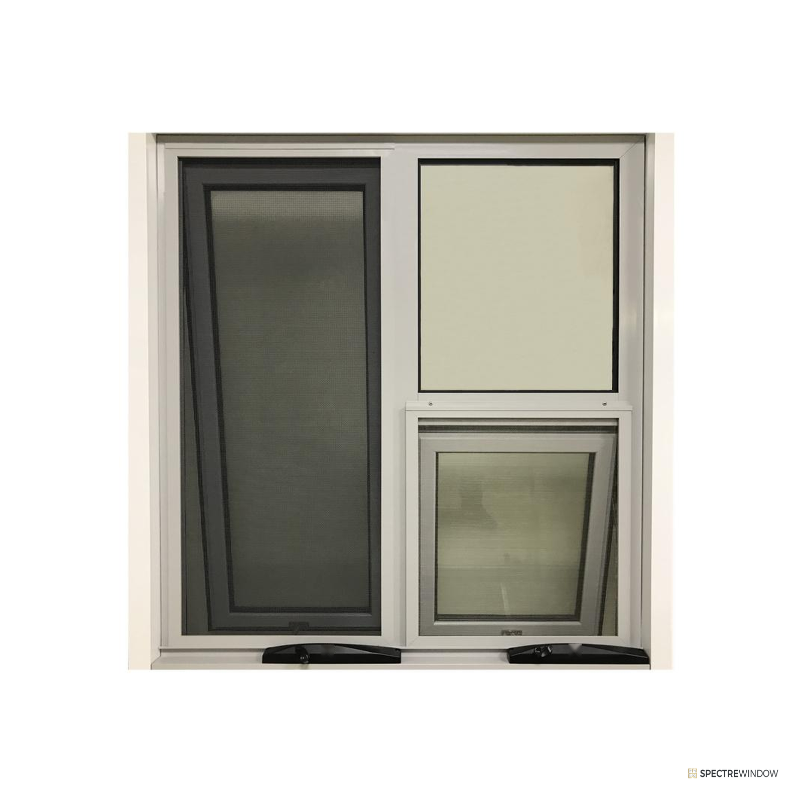Spectre Window Australian Series Winder Operated Aluminum Window with Timber Subframe - installed view