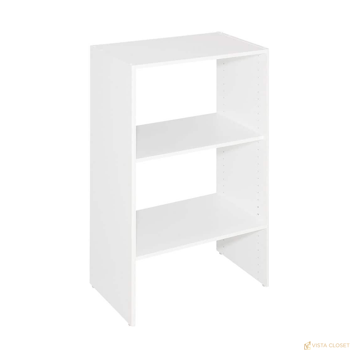 Vista Closet 60 in. to 120 in. W White Laminate Reach-In Closet System - installed view