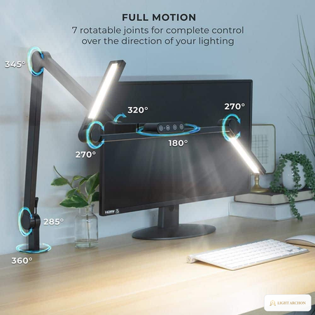 Light Archon DraftPoint 29 in. LED Swing-Arm Desk Lamp, Black - installed view