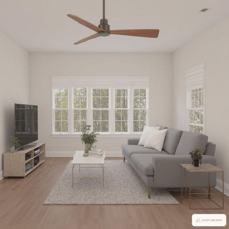 Light Archon Mistral 52 in. Wet-Rated DC Ceiling Fan with Remote Control, Oil Rubbed Bronze - installed view