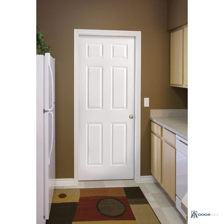 Door Axis 30 in x 80 in 6-Panel Textured Hollow Core Composite Interior Door Slab - installed view