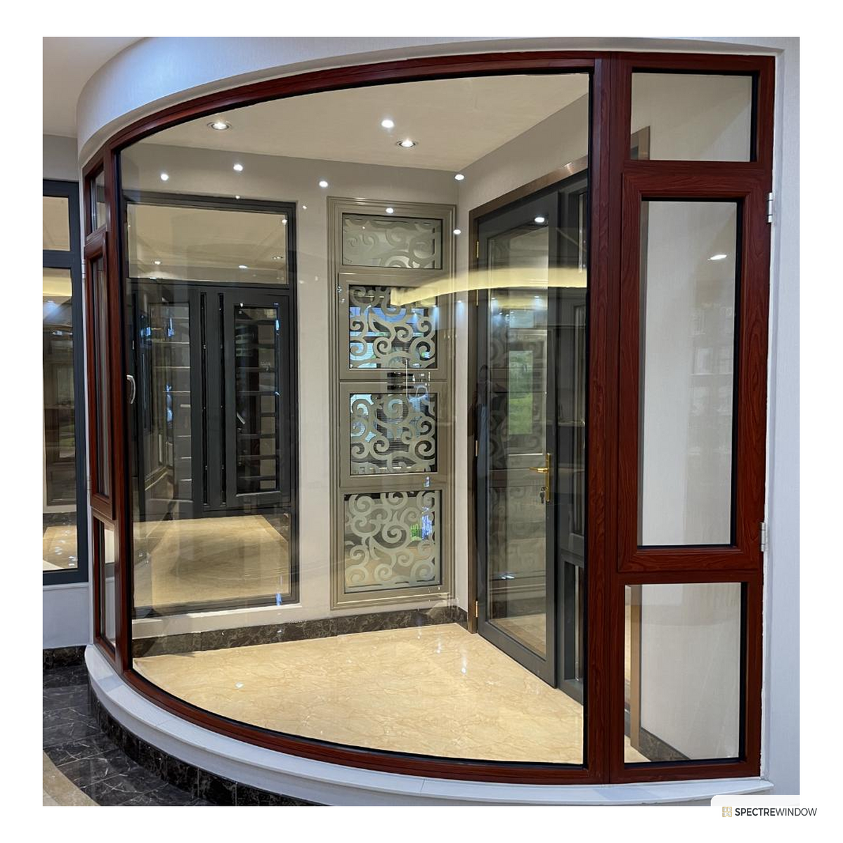 Spectre Window Arc Series Custom Round and Arched Aluminum Window Program - installed view