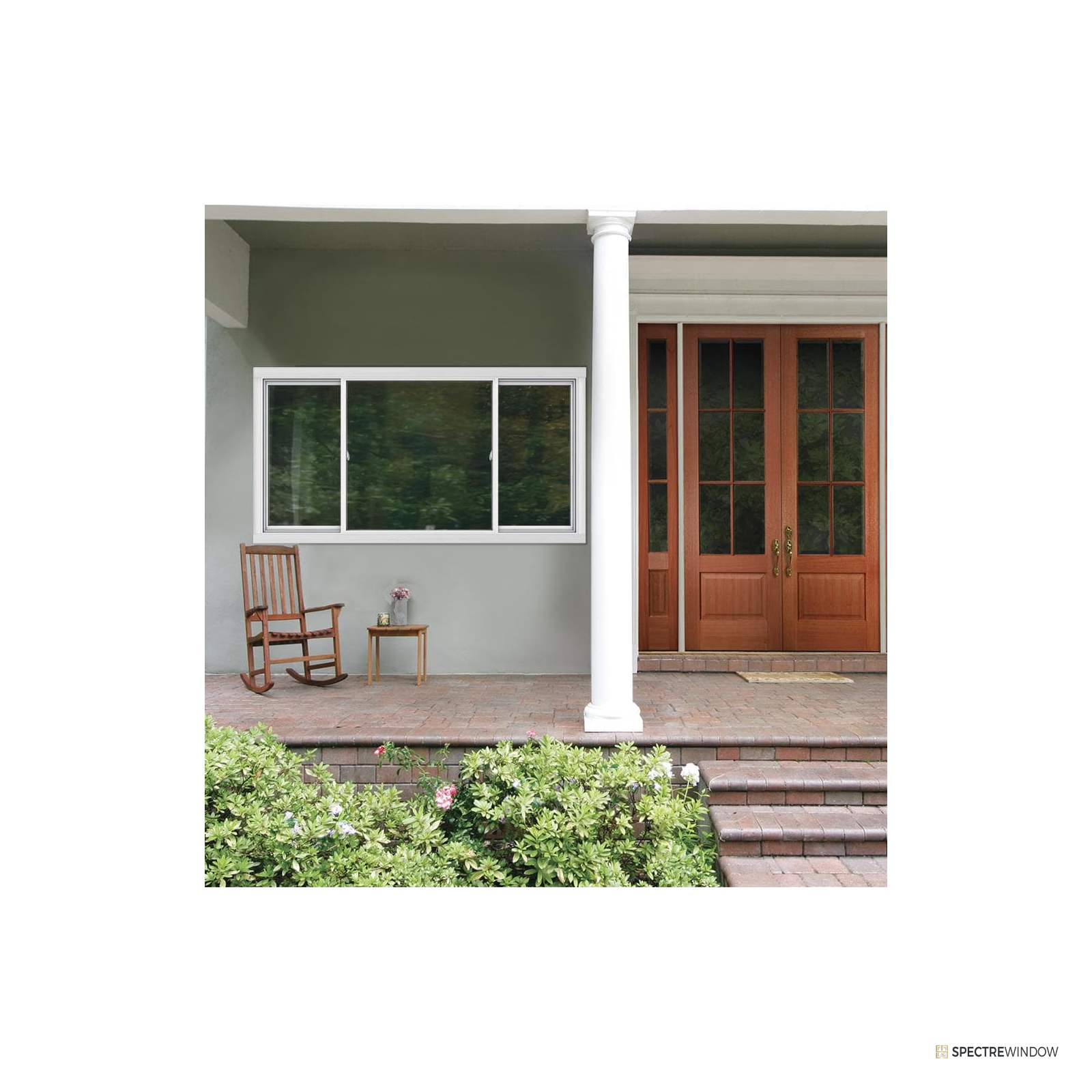 Spectre Window 95.5 in. x 47.5 in. Vinyl Sliding Window with Low-E Insulated Glass - installed view