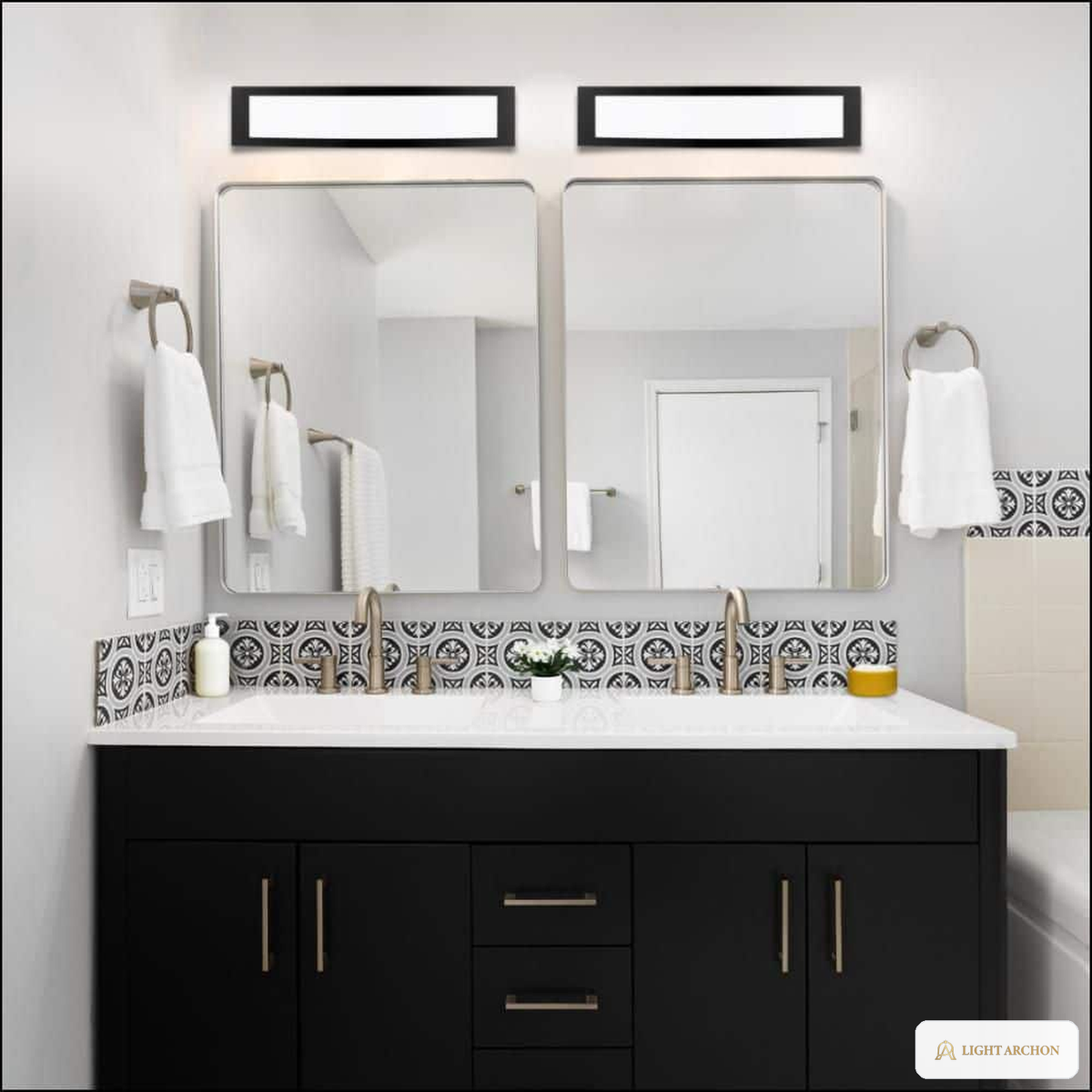 Light Archon Spectra 24 in. Selectable CCT LED Vanity Light - installed view