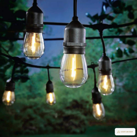 Light Archon Veranda S14 Filament LED Patio Light Strand, Indoor and Outdoor - installed view