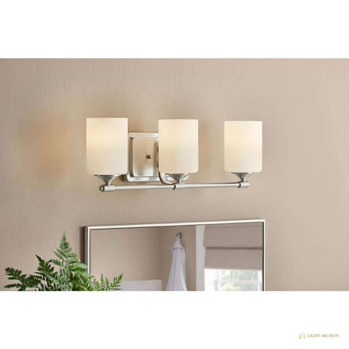 Light Archon Vesper 20.88 in. 3-Light Vanity Light with Frosted Opal Shades - installed view