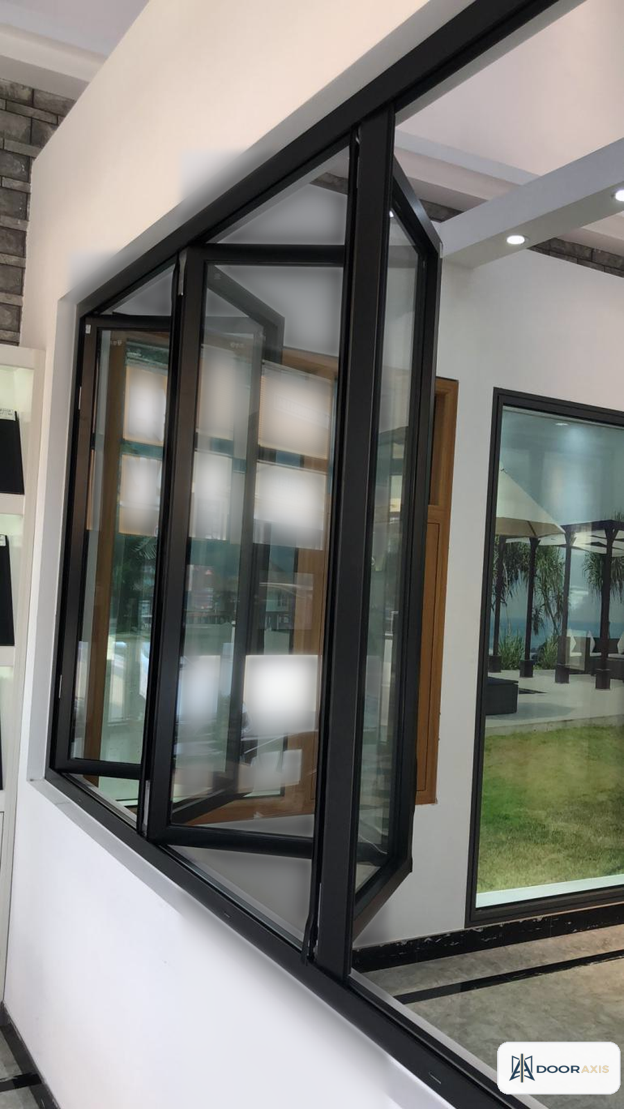 Door Axis 50 Series Compact Aluminum Folding Door System, Servery and Corner Sets - installed view