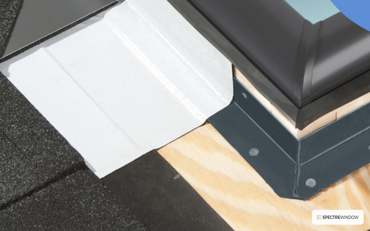 Spectre Window 21 in. x 45.75 in. Fixed Deck Mount Skylight with Laminated Low-E Glass and Solar Shade - installed view