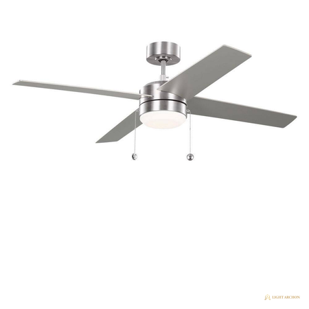 Light Archon Alder 52 in. Integrated LED Downrod Ceiling Fan with Reversible Walnut Blades - installed view