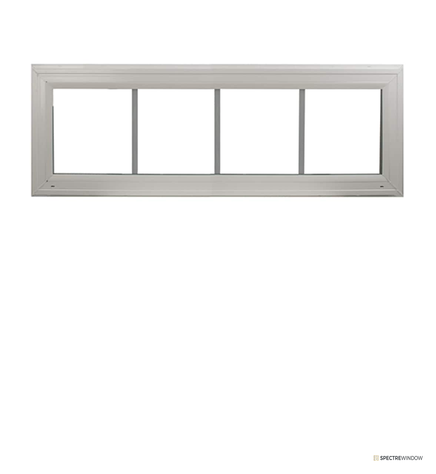 Spectre Window 48 in. x 12 in. Vinyl Transom Window with Double Pane Insulated Glass - installed view
