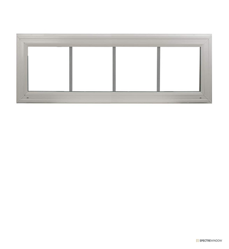 Spectre Window 48 in. x 12 in. Vinyl Transom Window with Double Pane Insulated Glass - installed view